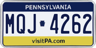 PA license plate MQJ4262
