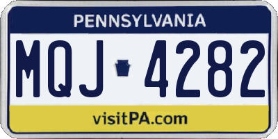 PA license plate MQJ4282