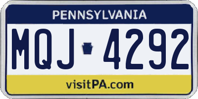 PA license plate MQJ4292