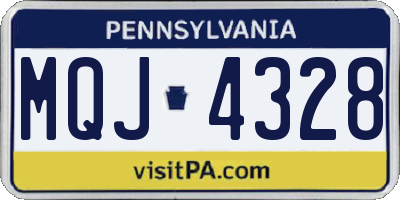 PA license plate MQJ4328
