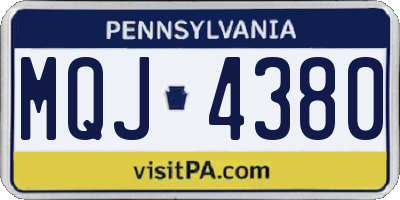PA license plate MQJ4380