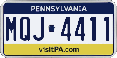 PA license plate MQJ4411