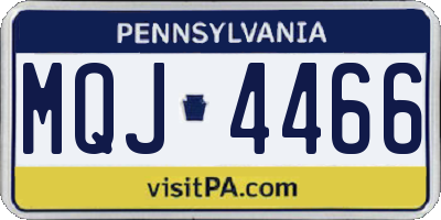 PA license plate MQJ4466