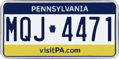PA license plate MQJ4471