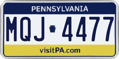 PA license plate MQJ4477
