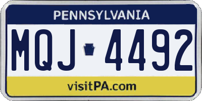 PA license plate MQJ4492