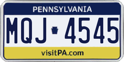 PA license plate MQJ4545