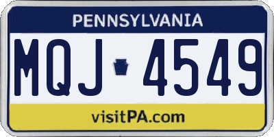 PA license plate MQJ4549