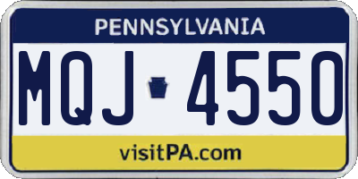 PA license plate MQJ4550