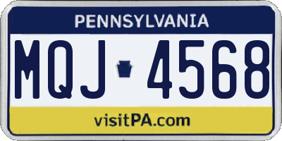 PA license plate MQJ4568