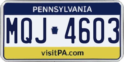 PA license plate MQJ4603