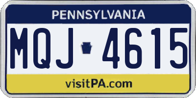 PA license plate MQJ4615