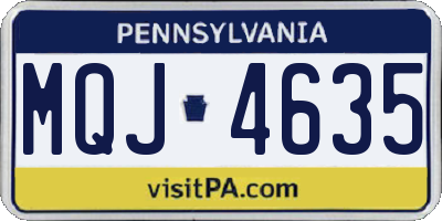 PA license plate MQJ4635