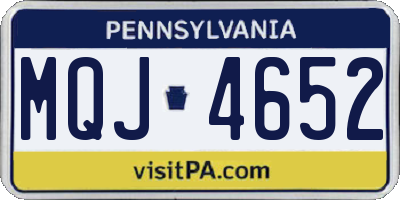 PA license plate MQJ4652