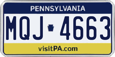 PA license plate MQJ4663