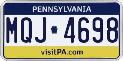 PA license plate MQJ4698