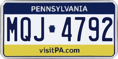 PA license plate MQJ4792