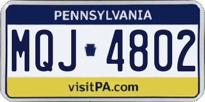PA license plate MQJ4802
