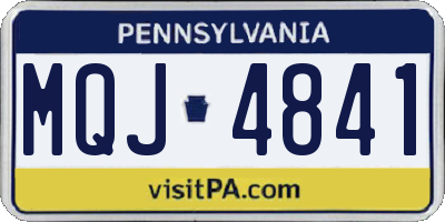 PA license plate MQJ4841