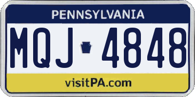 PA license plate MQJ4848