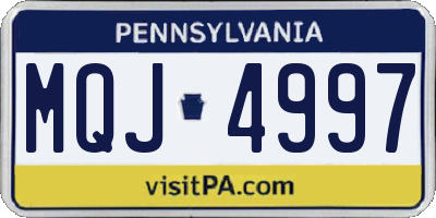 PA license plate MQJ4997
