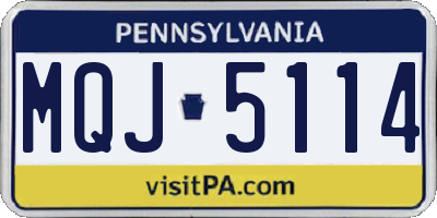 PA license plate MQJ5114
