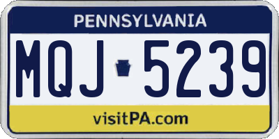 PA license plate MQJ5239