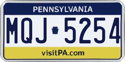 PA license plate MQJ5254