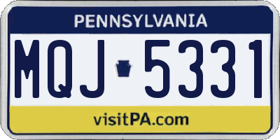 PA license plate MQJ5331