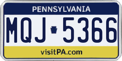 PA license plate MQJ5366