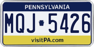 PA license plate MQJ5426