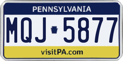 PA license plate MQJ5877