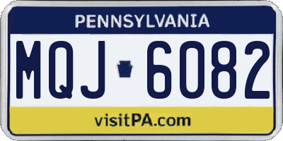 PA license plate MQJ6082