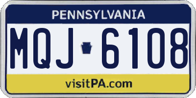 PA license plate MQJ6108