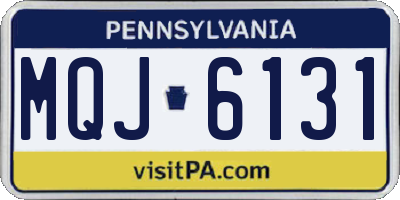 PA license plate MQJ6131