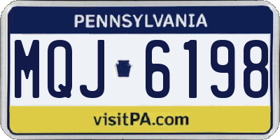 PA license plate MQJ6198