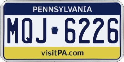 PA license plate MQJ6226
