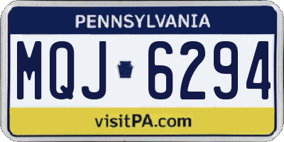 PA license plate MQJ6294