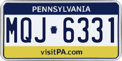 PA license plate MQJ6331