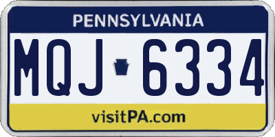 PA license plate MQJ6334