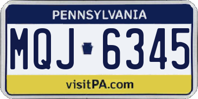 PA license plate MQJ6345