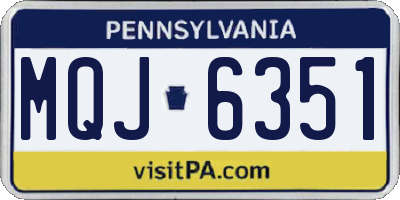 PA license plate MQJ6351