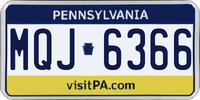PA license plate MQJ6366