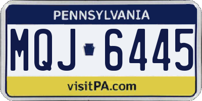 PA license plate MQJ6445