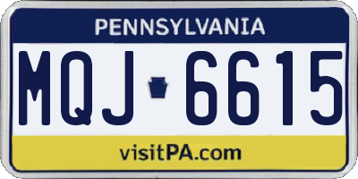 PA license plate MQJ6615