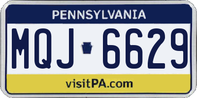 PA license plate MQJ6629