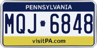 PA license plate MQJ6848