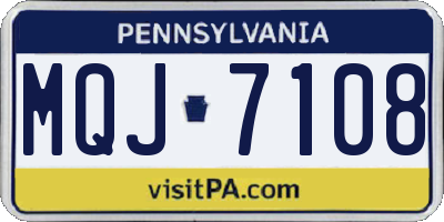 PA license plate MQJ7108