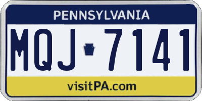 PA license plate MQJ7141