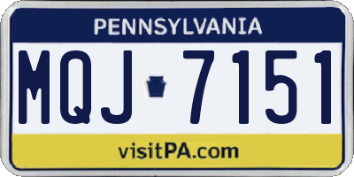 PA license plate MQJ7151